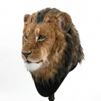 Masque de tête de lion sur mesure en fourrure, fait main, réaliste, costume d'animal, casque de bête en silicone, accessoires de cosplay, fournisseur