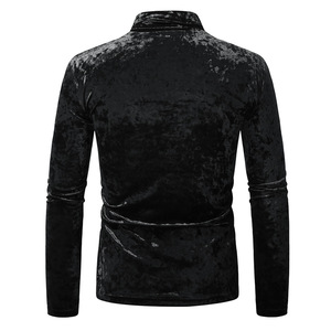Pull en <span class=keywords><strong>velours</strong></span> doré à manches longues pour <span class=keywords><strong>homme</strong></span>, mode automne-hiver - Product Image 3