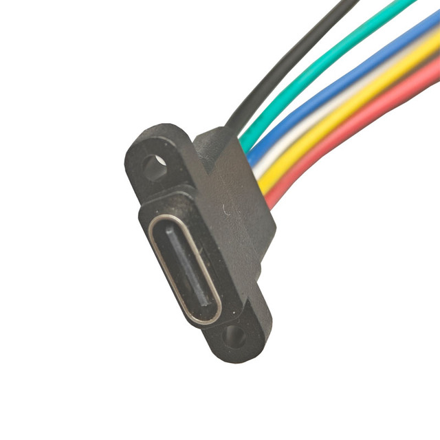 USB-20C-F-06F159L Type-C 6Pin IP69K Waterproof Male Plug 6A High-Power Charging Connector