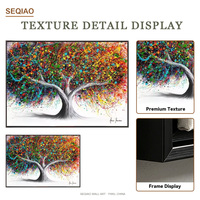 Tableau mural abstrait peint à la main, arbre sur toile, peinture éclaboussée colorée, expressionniste moderne, décoration pour la maison, le salon, le bureau, cadeau