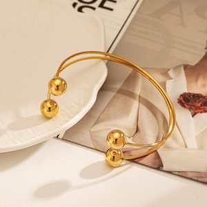 Stainless Steel <b>Bracelet</b> With Round Beads <b>Adjustable</b> Design For Women Fashion Jewelry - Product Image 4