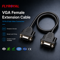 Câble vidéo VGA femelle-femelle 15 broches HD D-Sub 30cm 50cm avec verrouillage à vis, faisceau de câblage d'extension VGA personnalisé OEM