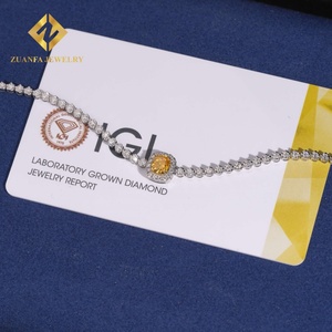 Fashion Jewelry 1.84ct 18K <b>Gold</b> Yellow Lab Grown Diamond <b>Bracelet</b> Luxury Tennis Chain Claw Setting Lab Diamond <b>Bracelet</b> - Product Image 4