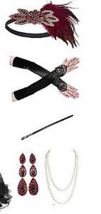 1920 Vintage Flapper accessoires ensemble Great Gatsby Costume <span class=keywords><strong>bijoux</strong></span> diamant bandeau collier gants boucle d'oreille <span class=keywords><strong>porte</strong></span>-cigarette - Product Image 3