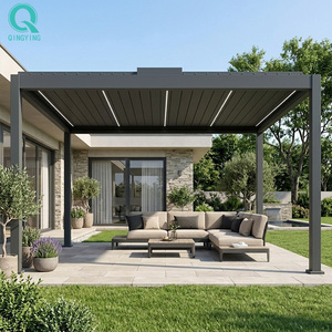 Pergola motorisée en <span class=keywords><strong>aluminium</strong></span> QINGYING pour extérieur, montage mural 6x4 - Product Image 1