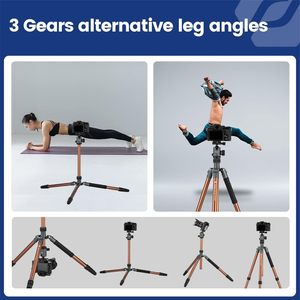 DSLR máy ảnh với bóng đầu và nhanh chóng phát hành tấm có thể tháo rời monopod cho máy quay tải lên đến 10kg/22lbs nhôm <span class=keywords><strong>Tripod</strong></span> - Product Image 5