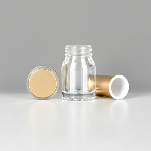 Botella transparente vacía de acrílico premium de 25 ml para proteínas en polvo, cápsulas, pastillas, contenedor de suplementos con tapa - Product Image 2