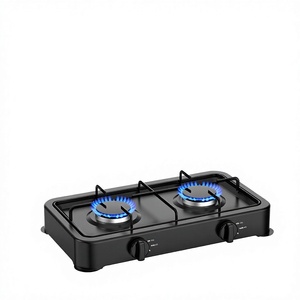 Tafelmodel dubbele gasbrander, metalen, Europese stijl, eenvoudig, klein, draagbaar, voor buiten, huishoudelijk, commercieel, <span class=keywords><strong>mini</strong></span>, 2 branders, butaan, piezo-ontsteking - Product Image 4