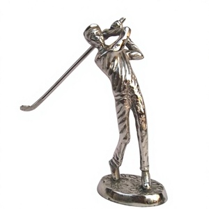 Jaffs Exports Silver Aluminium Modern Design Handmade Eco-Friendly Durable Golf Player Figurine Tabletop Sculpture Home Office - Product Image 1