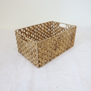 Rectangular Water Hyacinth <b>Baskets</b> <b>With</b> <b>Handles</b> Handmade Designer Wholesale Storage <b>Basket</b> Customized - Product Image 2