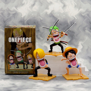 Figurines d'<span class=keywords><strong>action</strong></span> One Piece, pose amusante, Luffy Zoro Sanji, décoration de bureau, <span class=keywords><strong>mini</strong></span>-statues, modèle de collection pour les fans - Product Image 4