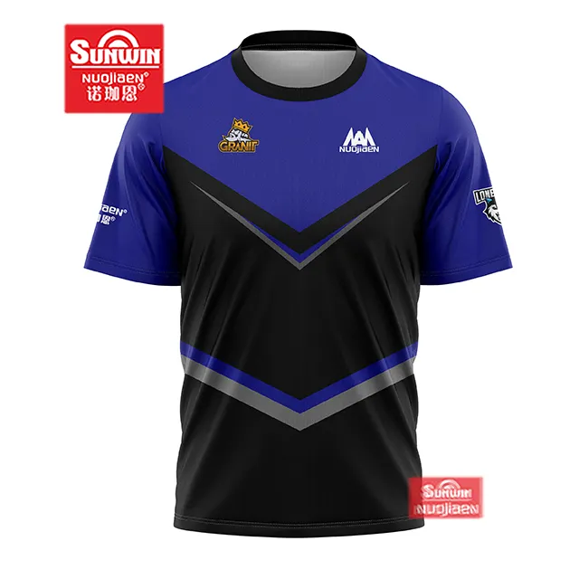 Großhandel Gaming-Bekleidung E-Sport-Anzug individuelle E-Sport-Jersey kurze Ärmel Spiel-Shirt Esports Druck Logo schnell trocknendes Jersey