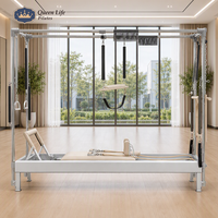 Queenlife Studio Ensemble 3-en-1 en alliage d'aluminium : Machine Reformer classique, Tour de trapèze complète et Lit Cadillac de Pilates