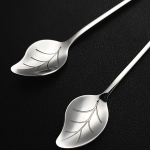 ช้อนกาแฟด้ามยาว S060 ทำจากสแตนเลส 304 ดีไซน์มินิมอล เกรดอาหาร สีเงิน สีทอง ช้อนคนชาแบบแบน - Product Image 1