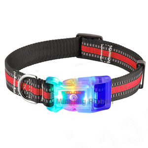 Collier <span class=keywords><strong>LED</strong></span> pour chien rechargeable par USB, réfléchissant, en nylon, avec boucle à dégagement rapide, réglable pour la sécurité des chiens la nuit - Product Image 1
