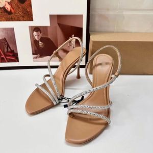 Summer French Pointy Open-Toed High Heels Diamond-Embellish Back <strong>Strappy</strong> Rhinestone Designer <strong>Sandals</strong> for <strong>Women</strong> - Product Image 5