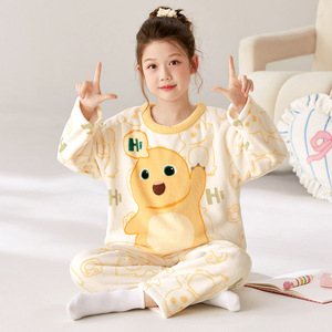 Cartone animato ragazza flanella invernale <span class=keywords><strong>in</strong></span> velluto caldo <span class=keywords><strong>pigiama</strong></span> per bambini <span class=keywords><strong>in</strong></span> <span class=keywords><strong>pile</strong></span> di corallo abito da notte cartone animato - Product Image 1