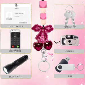 Porte-cartes en cuir transparent double face (horizontal et vertical), avec cordon en silicone et boucle. Un excellent - Product Image 3