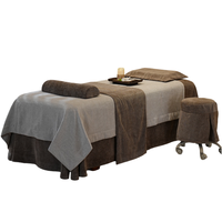 Parure de lit de beauté en velours épais blanc et vert, ensemble simple pour lit de physiothérapie, 4 pièces