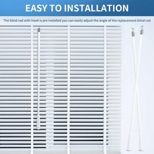 2'li Paket Karartma Perdesi Fiberglas Çubuk, Kancalı Tutucu ve Eğme Açıcı, Pencereler, Perdeler ve Kapılar için (43 cm) - Product Image 5
