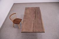 Antik-Finish Monkeypod Live-Edge Epoxidharz Massivholz Walnuss Moderner Rechteckiger Esstisch