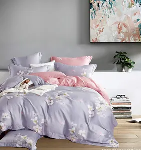 De luxe en gros draps de lit tencel lyocell literie ensembles 100% tencel ensemble de housse de couette - Product Image 3