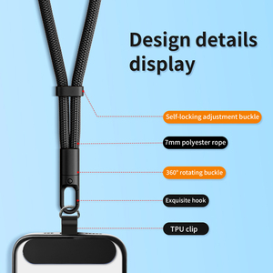 Phổ thời trang Polyester điện thoại di động dây buộc ngắn Wristlet Keychain Rope với điện thoại Tether vá cho điện thoại di động sử dụng - Product Image 4