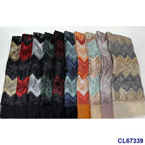 लिसामी बीन्स बिंदीदार तरंग फैशन अनुक्रमों के लिए गोल्ड ब्लू पार्टी ब्राइडल वेडिंग डिजाइन फीता कपड़े और अवसर के लिए - Product Image 2