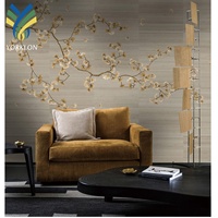 YKMC 0304 3D Floral or fleur papier peint Mural étanche et antistatique Design asiatique pour panneau mural