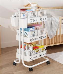 Panier en plastique de cuisine et de bureau, organisateur de rangement à 3 niveaux, étagère de rangement, chariot utilitaire, chariot de rangement - Product Image 3