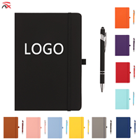 Ensemble cadeau de carnet de notes personnalisé avec logo d'entreprise, carnet en cuir PU écologique, couverture rigide avec stylo, carnets pour étudiants