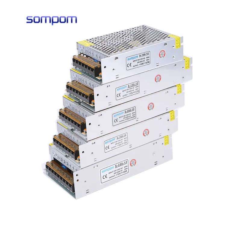 220V 110V Ac to DC 12V Regulated 1A 2A 5A 8A 8.5A 10A 15A 20A 30A 40A 50A 12V Switching Power Supplies for LED Strips