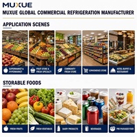 Lemari Pendingin Display Supermarket MUXUE 2400L 3m, Rak Terbuka Multideck, Menjaga Sayuran dan Buah Tetap Segar