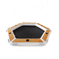 Plate-forme gonflable de mer de natation de solstice d'hexagone de points de chute pour la partie