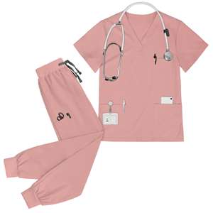 Traje Quirúrgico Elástico de Secado Rápido con Mangas Cortas, Bata Quirúrgica para Profesionales Médicos, Uniforme de Trabajo para Doctores - Product Image 3