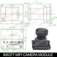 Module de caméra vidéo MIPI personnalisable 4K 12MP 1/2.3" CMOS 3840*2880 Imx377 Mini large dynamique avec mise au point manuelle et plaqué or immersif
