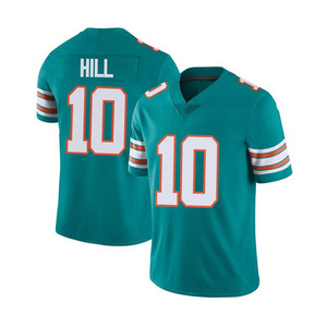 Cá heo 10 tyreek Hill 13 Marino Jersey <span class=keywords><strong>Set</strong></span> thêu cho đồng phục bóng đá ngắn thể thao mùa hè mặc áo sơ mi cho người lớn - Product Image 4