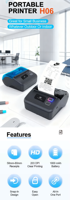 Mesin Pelabel Stiker H06 Portabel Genggam Printer Label Perekat Portabel Printer Struk Bluetooth