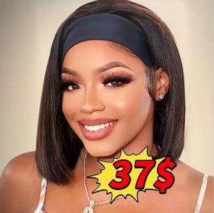 Promotion à 37 $ Letsfly Perruques Bob à bandeau en cheveux vierges bruts vietnamiens de qualité 12A, ultra-lisses, 10 et 12 pouces, colorées - Product Image 1
