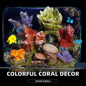 Decoración de Acuario, Simulación de Roca de <span class=keywords><strong>Coral</strong></span>, Plantas Acuáticas Artificiales, Adorno de Resina para Pecera - Product Image 1