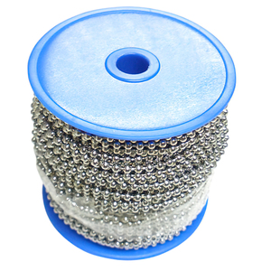 Catena a sfera in ottone cromato, 3,2 mm. Rotolo da 50 metri. - Product Image 1