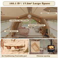 Tente gonflable Coody 17.2 Familia Pro Air - Beige, imperméable, de luxe, grande, pour le camping, pliable, en coton