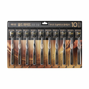 Spazzolino Manuale Discount Median Gold Wide Pro, Confezione da 10, con Setole in Nylon Medie e Manico in Plastica per la Pulizia dei Denti a Casa - Product Image 1