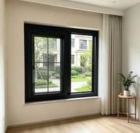 Fenêtre moderne en aluminium à ouverture et inclinaison, taille personnalisée, à rupture de pont thermique, pour la décoration intérieure de maisons et villas