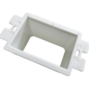 Single 1 Gang Rectangular Wall Box Extender White Extension Ring Plastic Non-Metallic Electrical Outlet Box