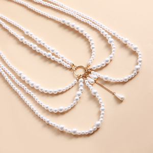 Ceintures de taille multicouches en perles pour femmes, avec anneaux métalliques et pampilles, bijoux de corps élégants et décoratifs pour vêtements – Vente en gros - Product Image 6