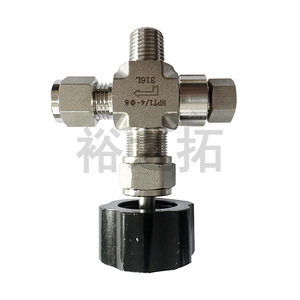 Adaptateur de vanne cylindrique à trois voies en acier inoxydable NPT 57 mm pour tuyau hydraulique, eau, gaz, huile, température normale, OEM - Product Image 4