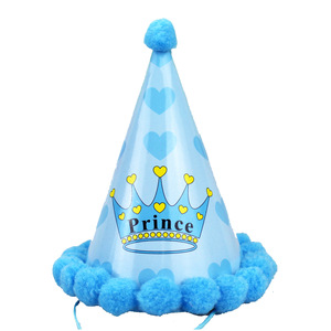 Chapeau en papier personnalisé bleu rose à paillettes pour fête d'anniversaire, décoration <span class=keywords><strong>de</strong></span> fête pour bébé, fournitures <span class=keywords><strong>de</strong></span> fête, cadeaux pas chers, thème Prince Princesse <span class=keywords><strong>Amour</strong></span> - Product Image 6