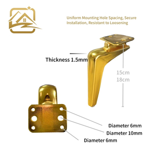 Patas de sofá modernas de metal sólido en forma de L de 15 cm, color dorado, patas de hierro para muebles, repuesto para sofá cama y gabinete. - Product Image 3