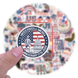 55 autocollants drapeau de la Fête de l'Indépendance, autocollants de foi, pour bagages, sacs à dos de voyage, skateboards, téléphones, ordinateurs portables, autocollants électoraux USA - Product Image 3